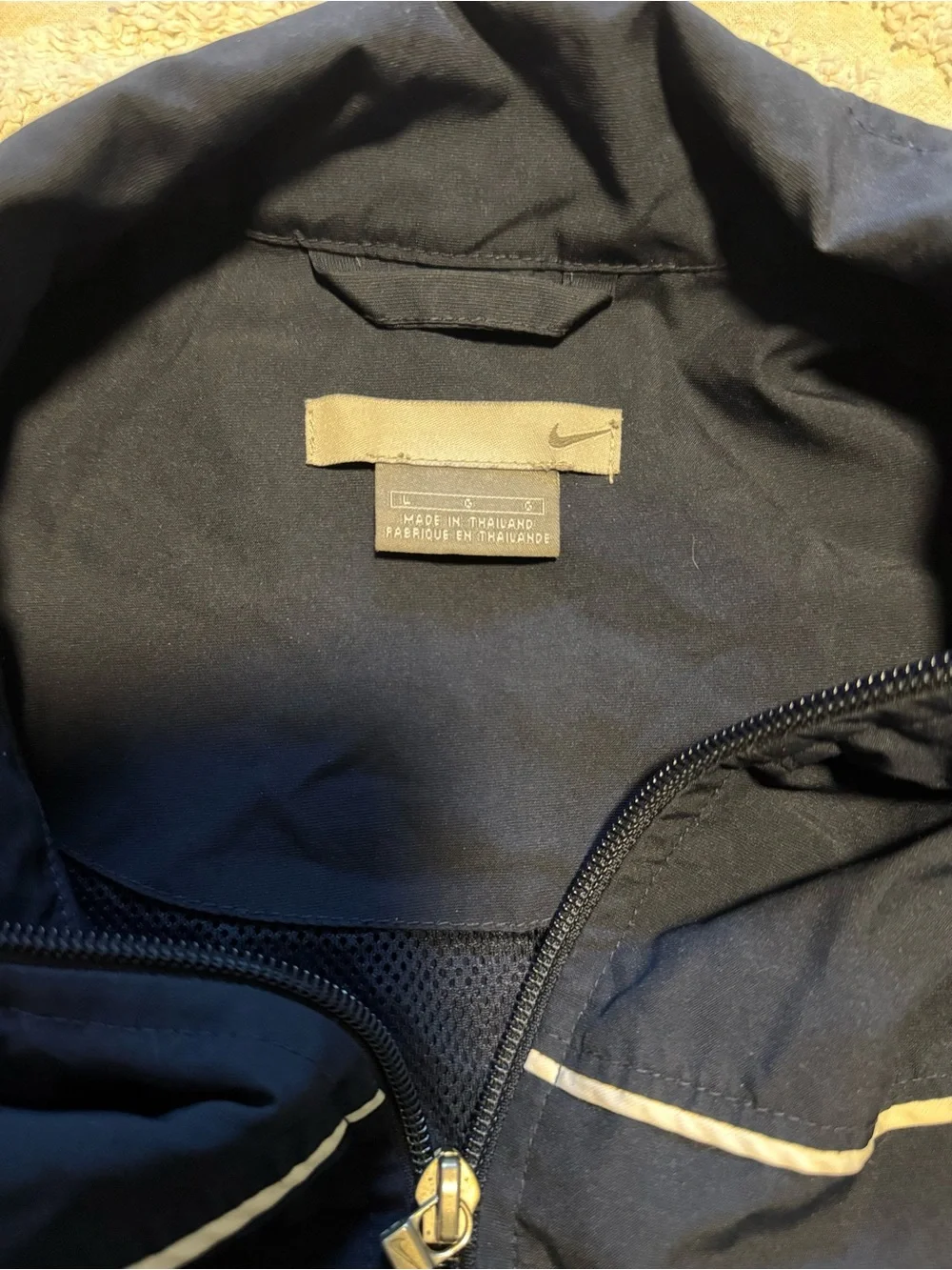 Nike Men's Navy Track Jacket with White Piping